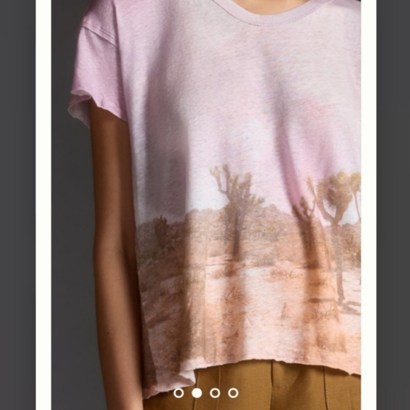 Pilcro Anthropologie Linen Swing Tee Lilac Desert Womens Small Oversized Boho - Picture 12 of 12